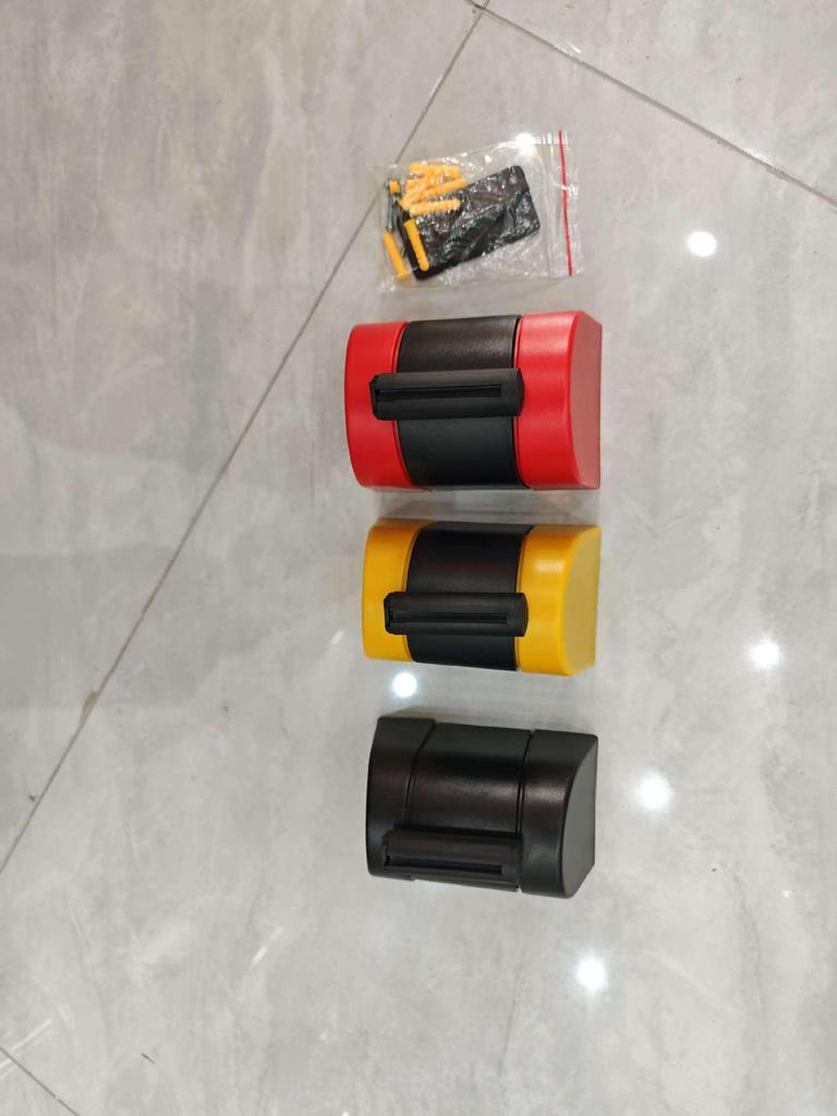 Wall-Mounted Stainless Steel Retractable Queue Barrier with Railing and Warning Tape