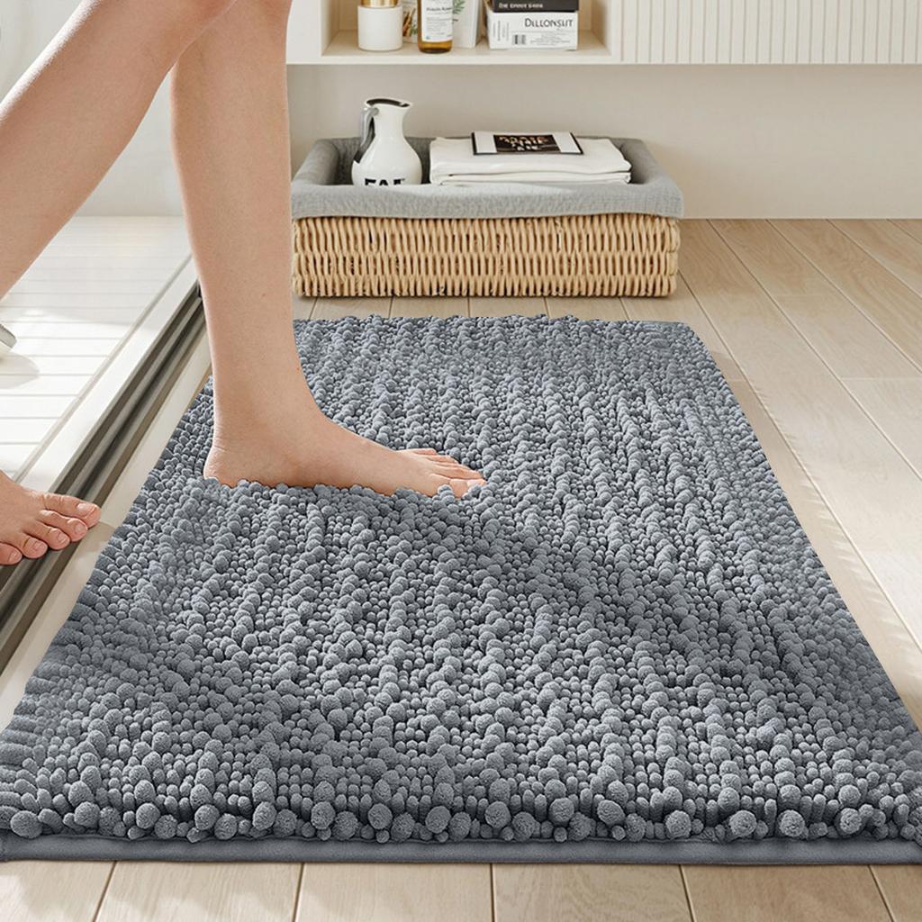 Ванная коврик из микрофибры, очень мягкий, толстый, впитывающий, с длинным ворсом, нескользящий, можно стирать и сушить в машине, подходит для ванных комнат.