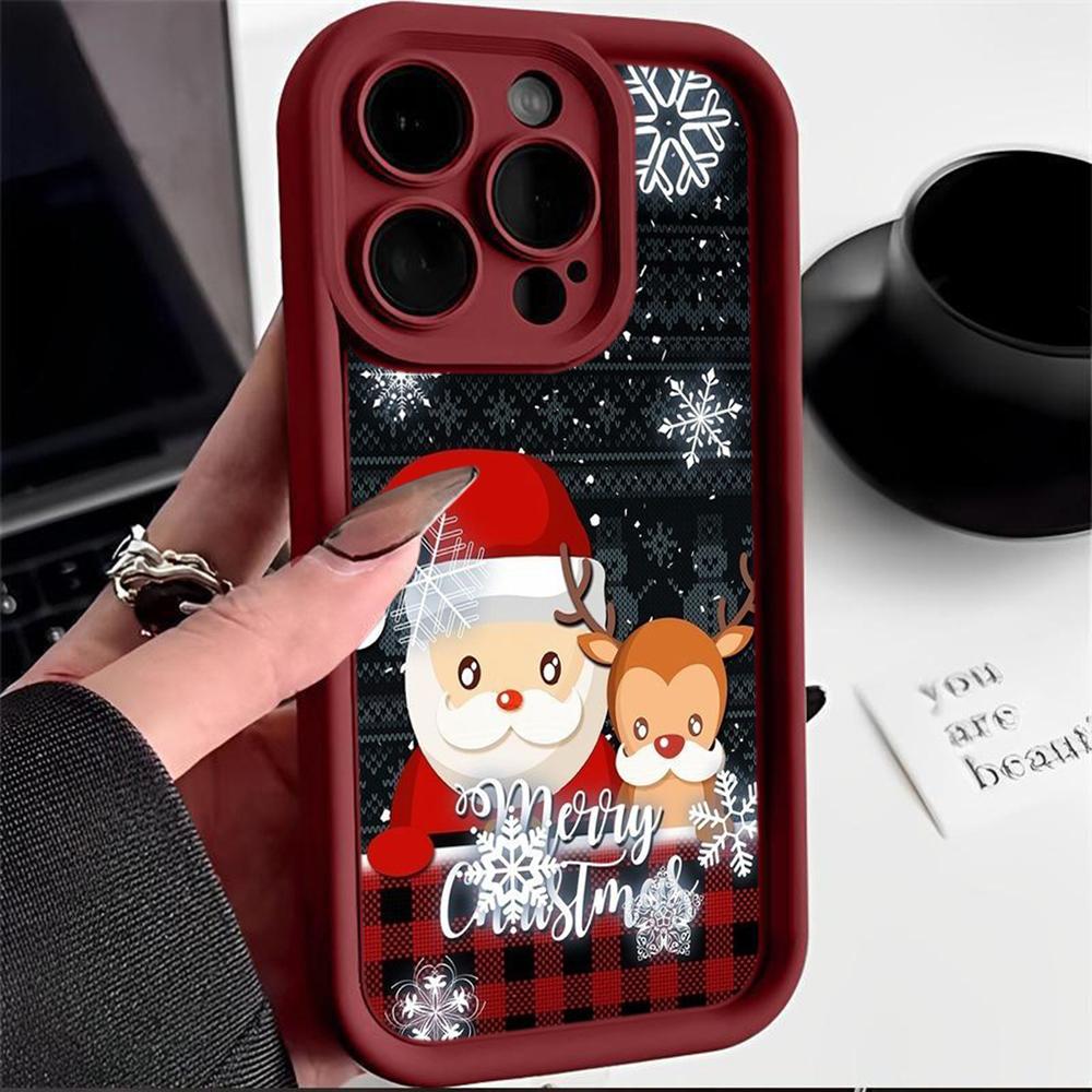 N108 Happy New Year Christmas Desig Soft Angel Eyes Phone Cases for Samsung S23 S24 Ultra S21FE A54 A34 A13 A14 A06 A24 Realme12 OPPO Shockproof Cover