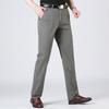 Middle-aged Men's High Quality Loose Casual Trousers Business Long Pant Man High Waist 100% Cotton Pants