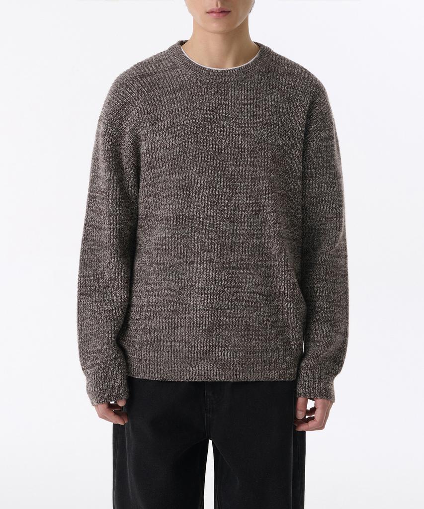 MUSINSA STANDARD Mixed Yarn Crew Neck Knit [Brown]