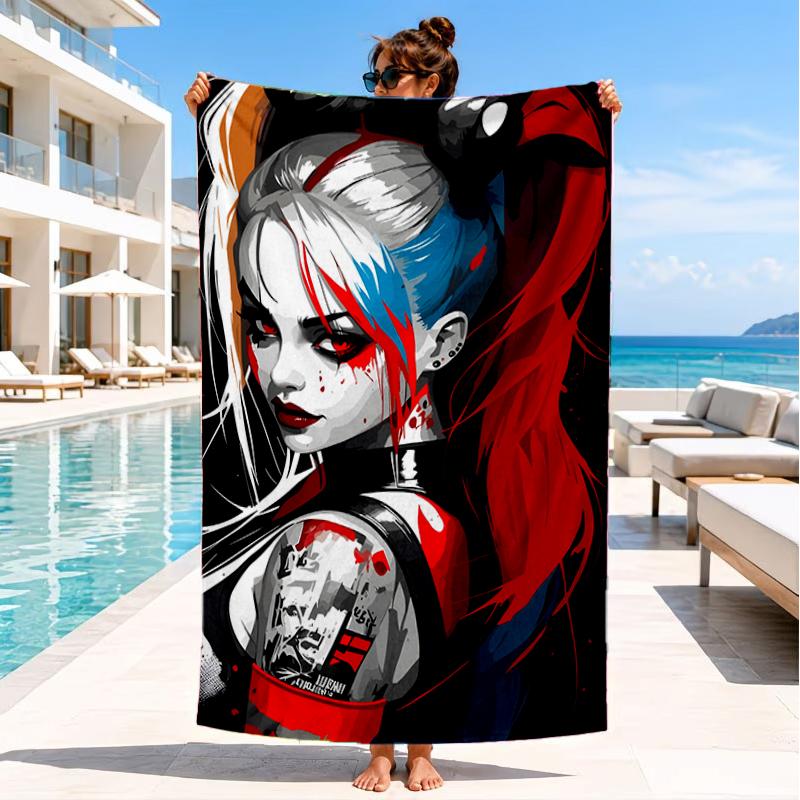 Quinn Artwork Beach Towel, Super Soft Microfiber, Perfect Gift for Her/Him, Birthday, for Pool, Beach, Travel, Decor Beach Party