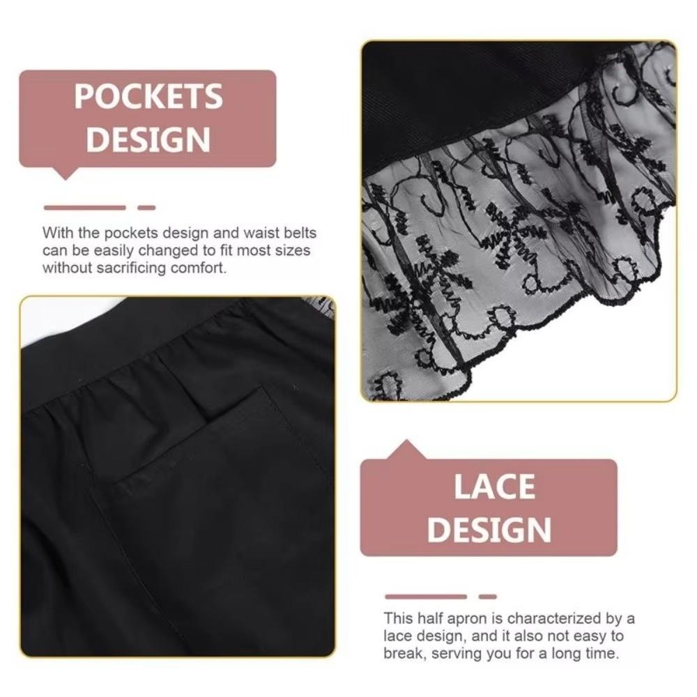 Винтажный полуфартук с двумя карманами Короткий фартук Сексуальный фартук в стиле Лолита для женщин