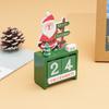 Christmas Wooden Desktop Calendar Santa Snowman Reindeer Tree Perpetual Calendar Wood Display