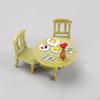 Mini Kitchen Furniture Set 1/12 Desk and Chair with Tableware Playset Dinner Toys Model
