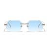 Ruiao Sunglasses Men Brand Designer Fashion Rimless Sun Glasses Shades Diamond Cut Lens Ladies Frameless Metal Eye Glasses