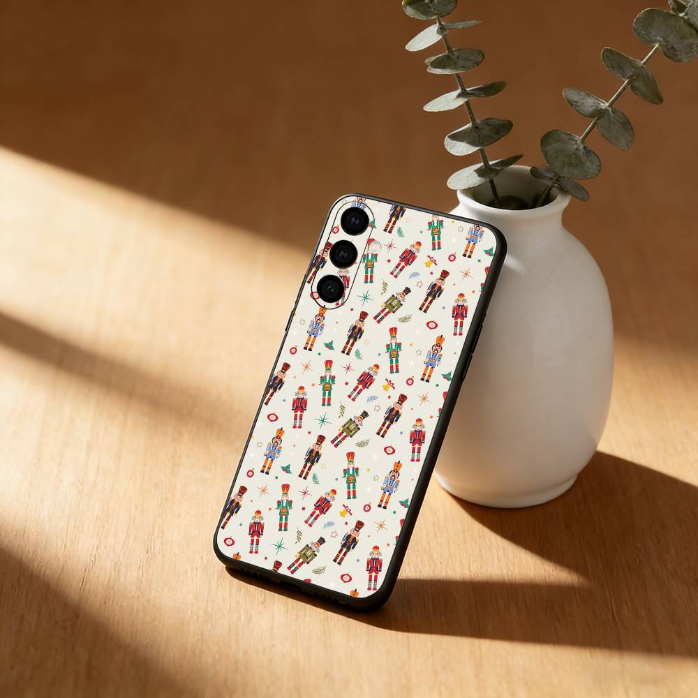 Nutcracker Pattern Phone Case For Samsung Galaxy A91,80,73,72 ,71,53,52,32 ,31,22,21s,20,Soft Black Case