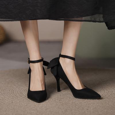 Мода 2024 года, новая весна-осень, туфли с острым носком, женские модные, свежие, во французском стиле, женские туфли на тонком каблуке, трендовые