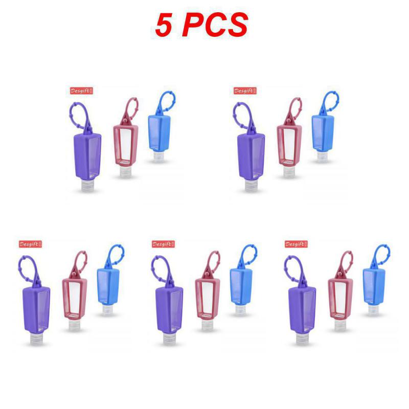 Мини-дезинфицирующее средство для рук 30 мл, силиконовый держатель для геля для рук, многоразовый крючок, пустые бутылочки для мыла, портативный дорожный дозатор для мыла