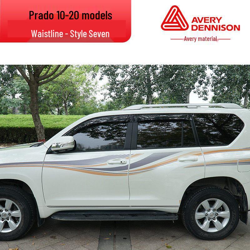 Toyota Prado 10-22 Модели Автомобильная Полоса на Кузов Наклейка на Поясную Линию.