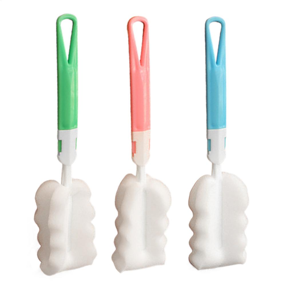 1pcs Long Handle Sponge Bottle Cleaning Brush, Ergonomic Nipple & Small Bottle Scrubber, Multi-Purpose Pump Parts Cleaning Tool