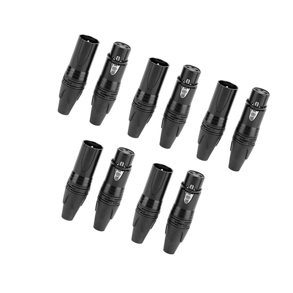 5 пар 3-контактный XLR-разъем аудиоразъем Cannon Connector черный