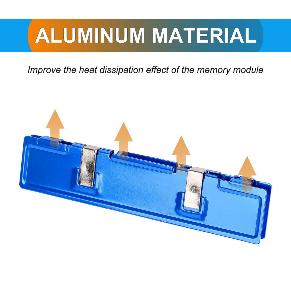 Uxcell Blue Aluminum Heatsink DDR Memory Heat Spreader Shim Cooler Desktop Memory Radiator Heatsink 2pcs
