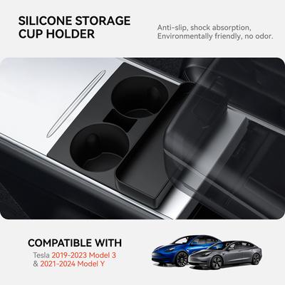 YZ Для Tesla Model Y Model 3 Силиконовый держатель для стакана в автомобиле Центральная консоль Держатель для стакана с водой Ящик для хранения Автомобильные аксессуары
