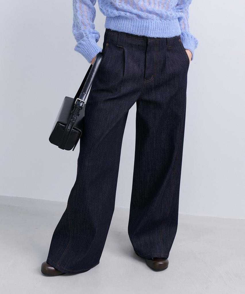 Epinggeulleo Stitched Pants - Navy