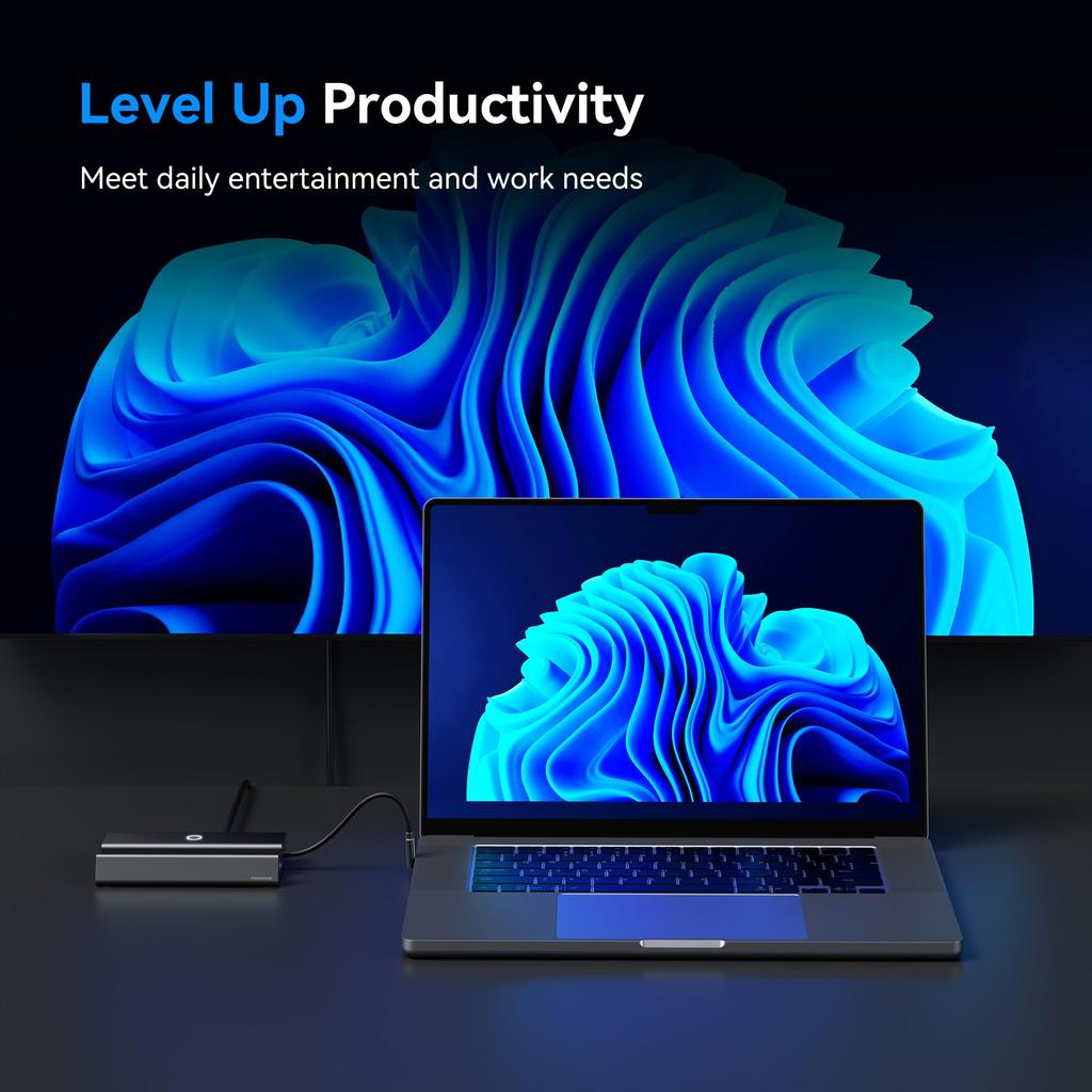 Док-станция KIWIHOME для Steam Deck Hub PD100W, быстрая зарядка, 1000M Ethernet-порты, сенсорное управление, высокоскоростная передача данных, компактный корпус из алюминиевого сплава