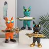 French Bulldog Gifts Key Holder Candy Dish Tray Home Decor Resin Butler Statue Key Bowl Entryway Table Frenchie Dog Sculpture