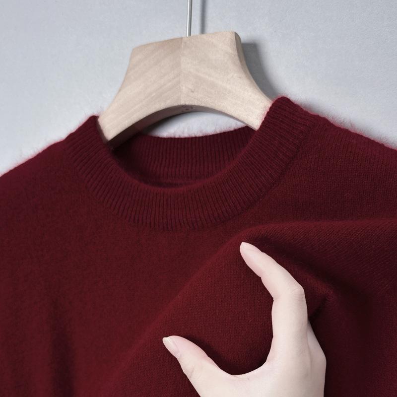 Autumn And Winter New Trendy Round Neck Men's Casual Solid Color Inner Warm Base Sweater Sweater Men's Clothing