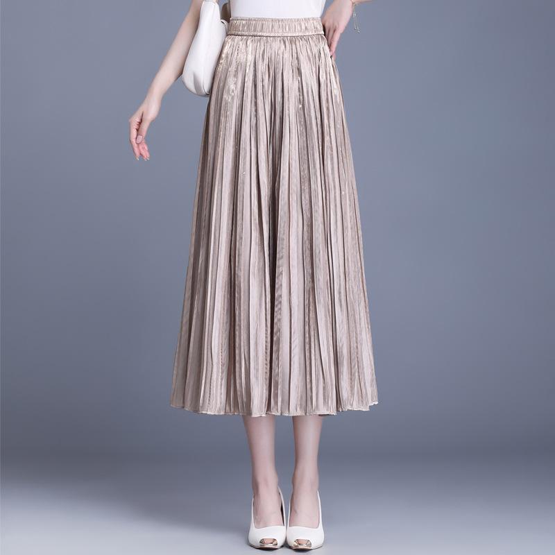 Юбка-бюст женская летняя однотонная плиссированная юбка-солнце юбка-зонтик весна-осень высокого класса