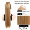 Long Straight Ponytail Wig with Rubber Bands, Soft and Heat-resistant Synthetic Wig Suitable for Women's Daily Use As a Ponytail Accessory