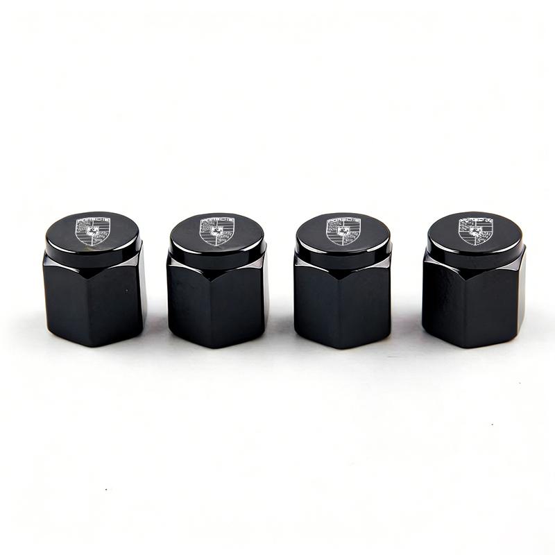 AAV1 4PC Metal Car Styling Wheel Tire Air Valve Caps Stem Cover For Porsche Cayenne Panamera Macan Boxster Cayman 718 911 Sticker