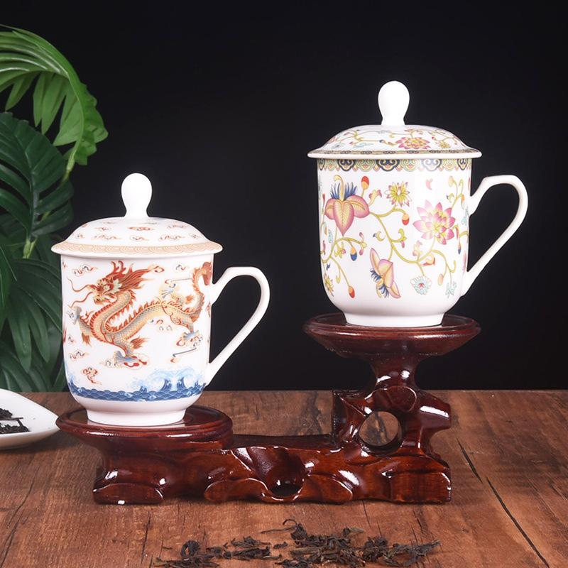 Тибетская ретро чашка керамическая чашка с крышкой костяной фарфор чашка офисная чашка для совещаний чашка для воды чашка для чая кружка коммерческая чашка