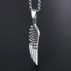 Retro Fashion Feather Angel Wing Necklace Pendant for Men Punk Stainless Steel Feather Pendant Men Women Jewelry Accessories