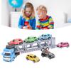 Transport Car Carrier Truck Toy with 6 Small Car for Kids Pull Back Detachable Interactive Toy Carrier Truck