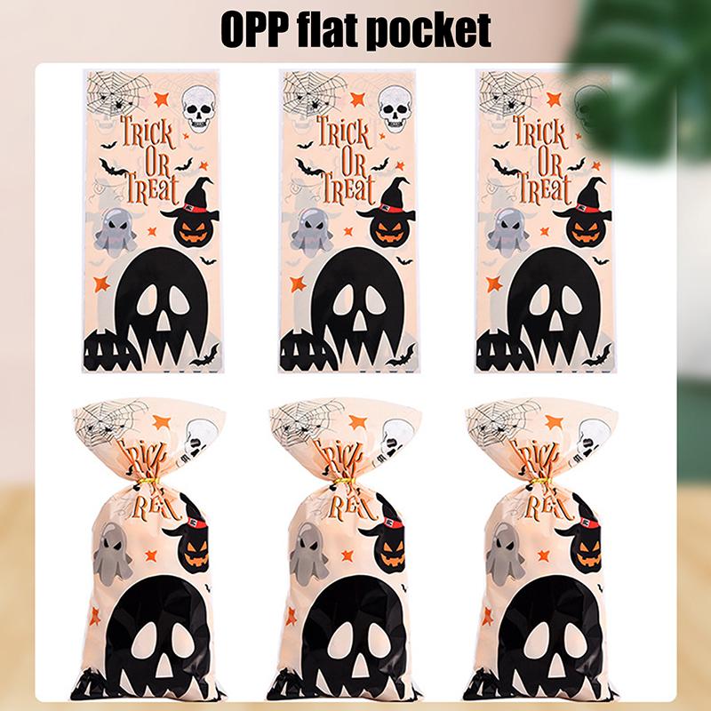 50 шт. подарочные пакеты на Хэллоуин, упаковочные пакеты для конфет и печенья, декор для вечеринки на Хэллоуин