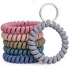 Spring Coil Keychain Wristband Strap with Non-Slip Grip, Colorful Stretchable Plastic Key Holder for Car Keys & Gym Accessories