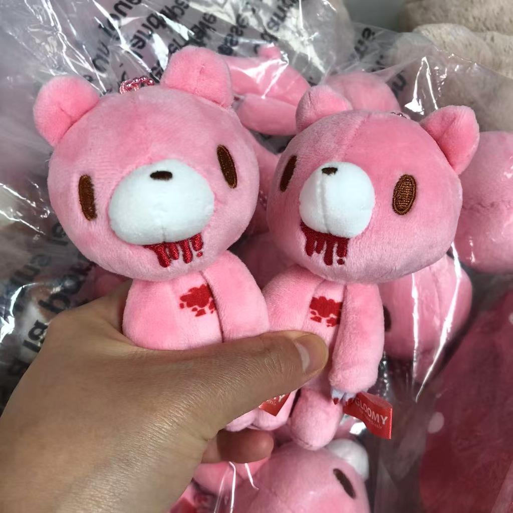 12Cm Pink Bear Plush Pendant Toy Bloodthirsty Pink Bear Soft Toy Cute Teddy Toy Stuffed Animal Pillow For Kids Birthday Gift