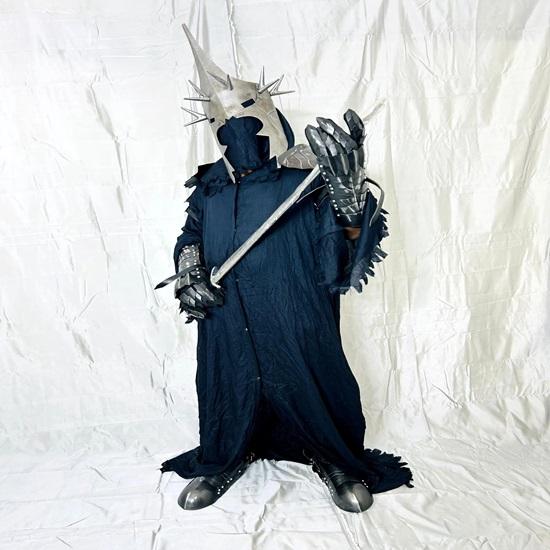 Nazgul Ring Ghost Movie Black Suit Witch King Medieval Lord Cosplay Costume