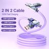 Новый 100 Вт 2 в 2 оплетке PD быстрый USB-кабель для Huawei/Honor выдвижной портативный 4 в 1 зарядный кабель Micro USB Type C для iPhone Samsung