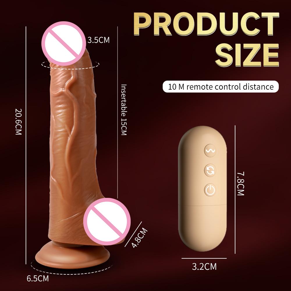 Реалистичный дилдо G-точка вибратор пульт управления сильная присоска телескопический нагрев 360° вращение взрослая секс-игрушка для женщин пары