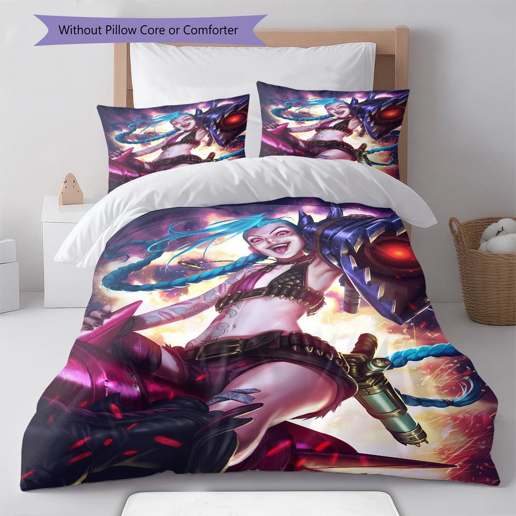 Jinx Pattern Bedding,Quilt Set Quilt Cover Pillowcase Home Birthday Gift (1 * duvet cover + 2 * pillowcase, without core)