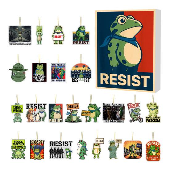 Адвент-календарь Resist Дизайн лягушки 24-дневный обратный отсчет Праздничный календарь для семейных мероприятий Усилитель праздничной атмосферы