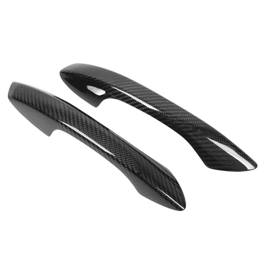 1 Pair Car Door Handle Cover Carbon Fiber Glossy Handle Trim Replacement for 718 2016‑2022