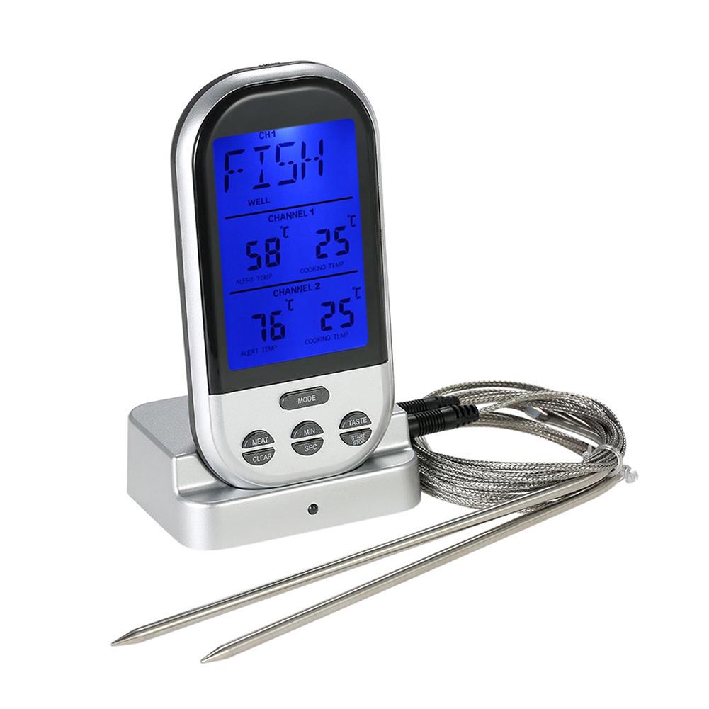 Беспроводной инструмент для мяса с двойным приготовлением пищи барбекю цифровой термометр зонд
