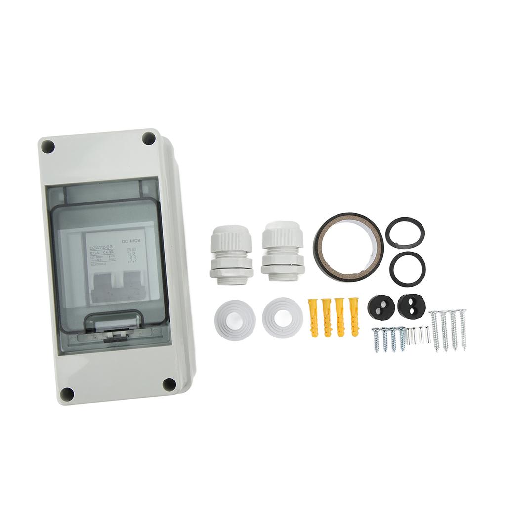 DC Miniature Circuit Breaker 2P 25A IP65 Pa66 Housing Circuit Breaker for Solar Off Grid System 1000V