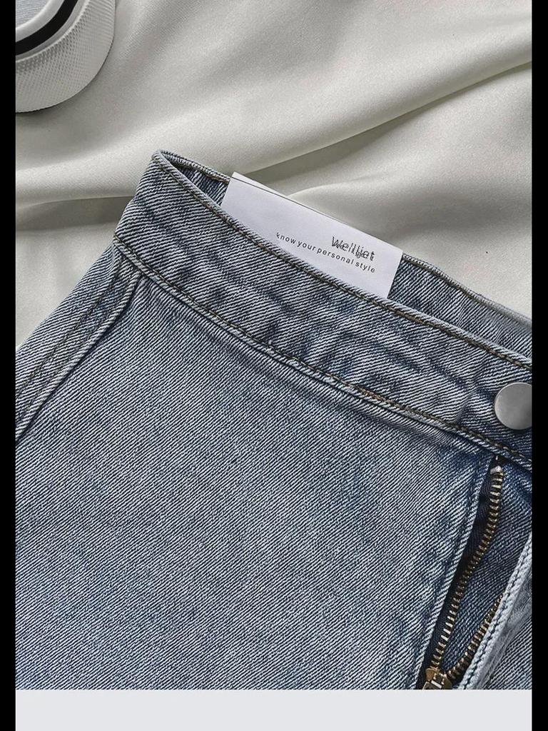 Женские джинсовые шорты с высокой талией - Лето 2022 года, тонкий стиль, эластичные облегающие шорты А-силуэта