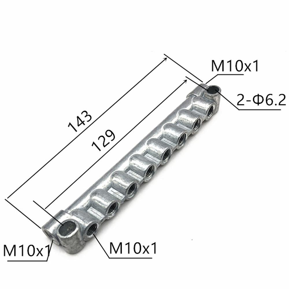 M8 M10 Pitch 1mm 2 3 4 5 6 7 8 10 Ways 4-12 Ports Zinc Alloy Resistance Oil Distributor Block Splitter Lubrication System