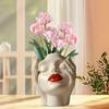 Female Contour Design Pen Holder Handcrafted Artistic Female Form Head Vase Minimalist Makeup Brush Holder for Home Living Room Bookshelf Decor