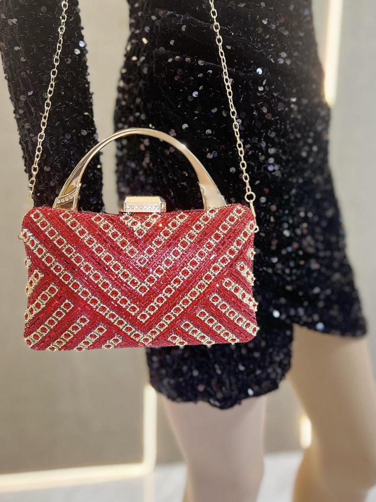 Ретро европейско-американский клатч с полным бриллиантовым покрытием: Элегантная сумка кроссбоди на одно плечо для светских львиц и вечерних мероприятий