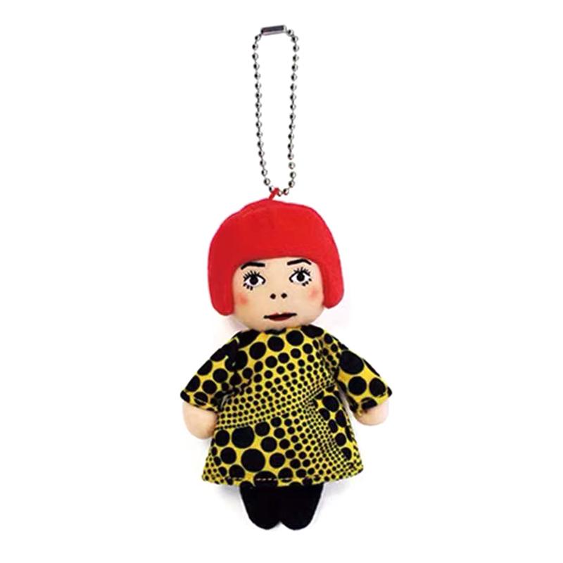 15Cm Yayoi Kusama Yayoi Kusama Humanoid Polka Dot Plush Toy Keychain Bag Pendant Toy Pendant For Children Gift