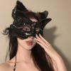 Halloween mask costume party with makeup costume-cosmetically transformed face mask, costume accessories,half-face lace-edged feather headpiece,mask