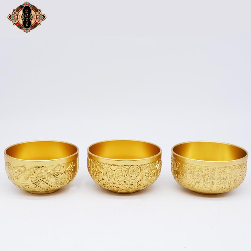 Hongda Brass Dragon & Phoenix Auspicious Copper Coin Bowl - Creative Home Ornament Gift