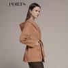 PORTS Women's Desert Sand Wool Blend Short Coat LM9C079LZF069