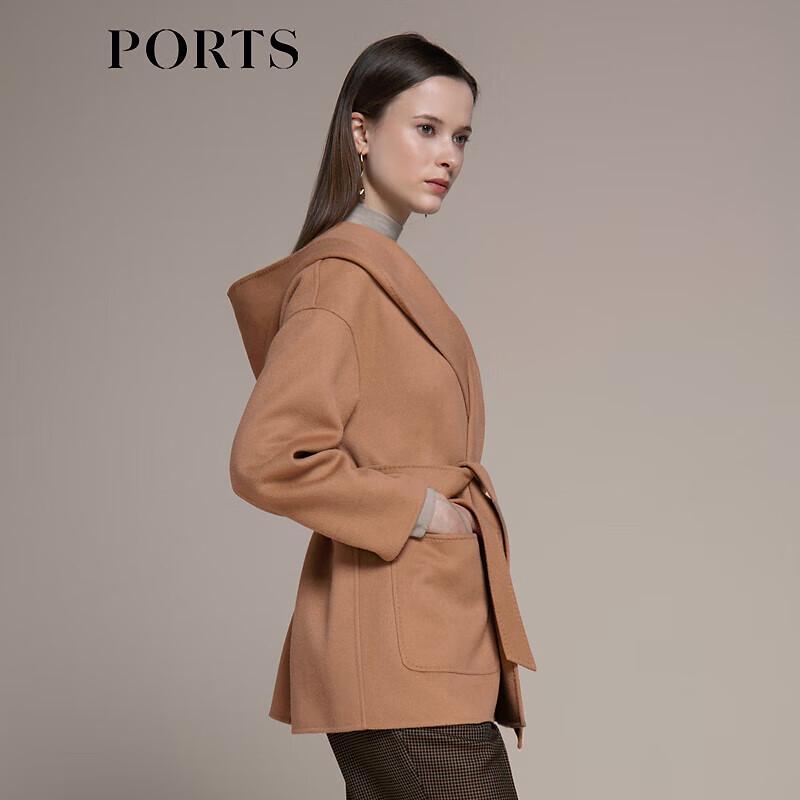 PORTS Women's Desert Sand Wool Blend Short Coat LM9C079LZF069