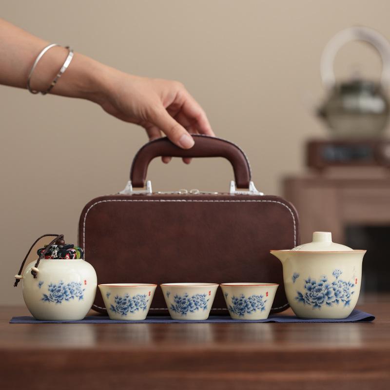 Outdoor travel business trip Kung Fu tea set Business household teapot set Corporate souvenir
