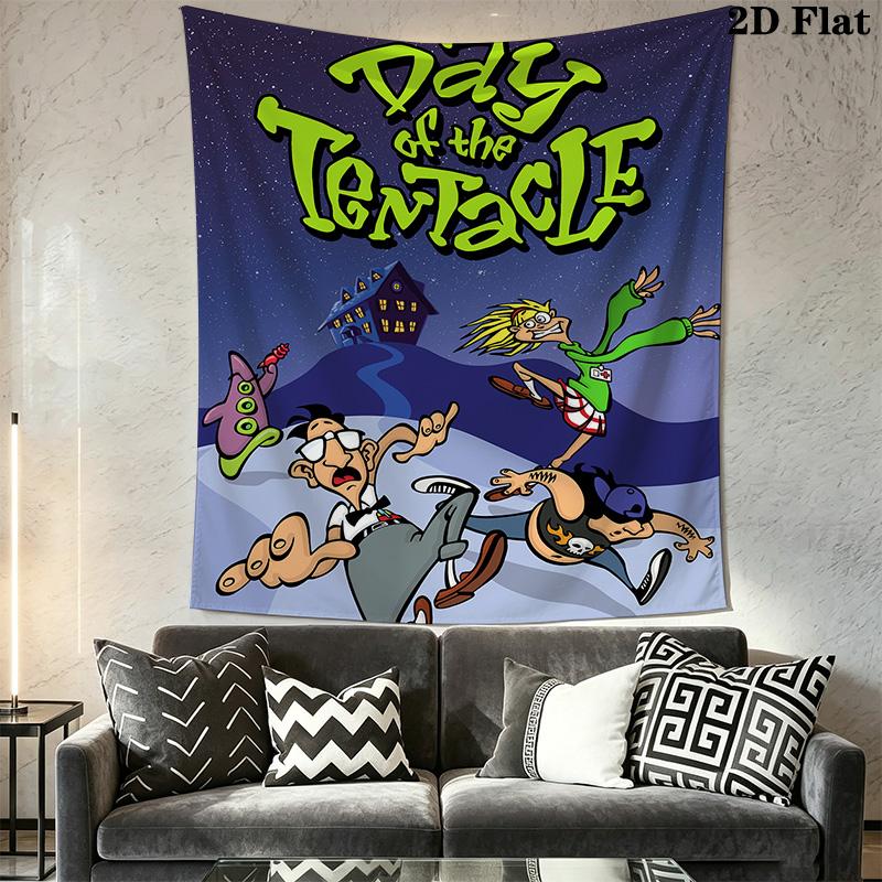 Day of the Tentacle Pattern Home Decor Tapestry, Wall Hanging, Decorative RV Wall Cloth.DGT0925016